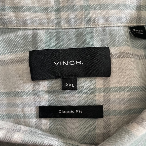 Vince Shoreline Plaid Classic Fit Short Sleeve Button-Up Shirt - Picture 4 of 4